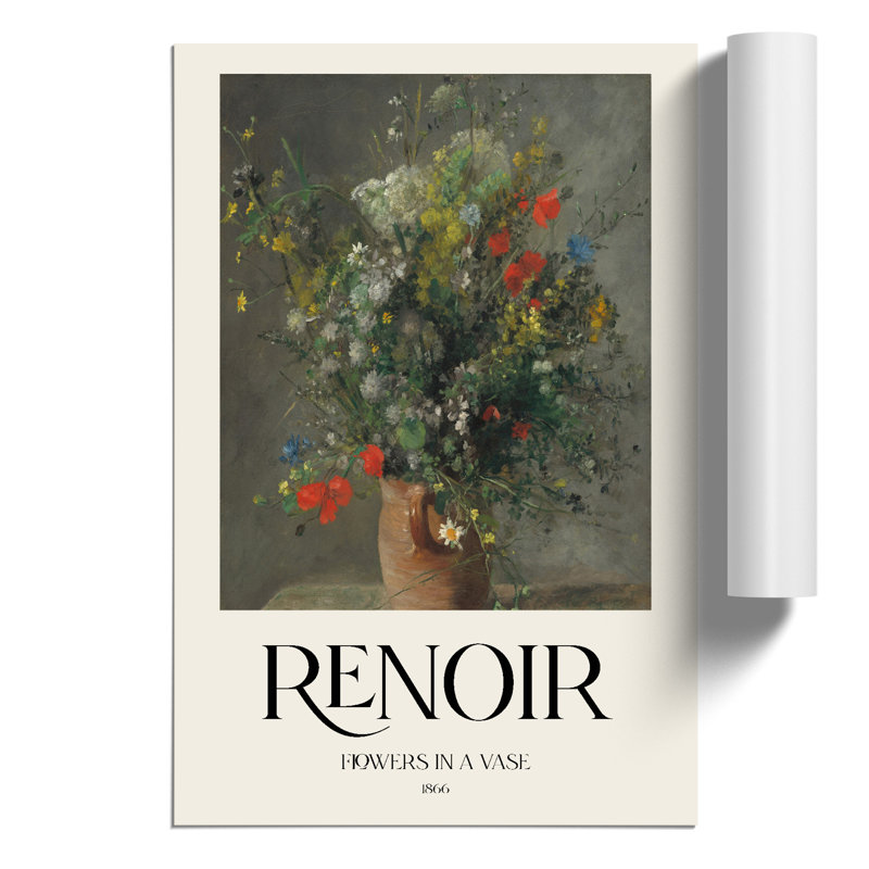Bouquet of Flowers Print by Pierre Auguste Renoir - Frameless Print, 42cm H x 30cm W x 0.1cm D