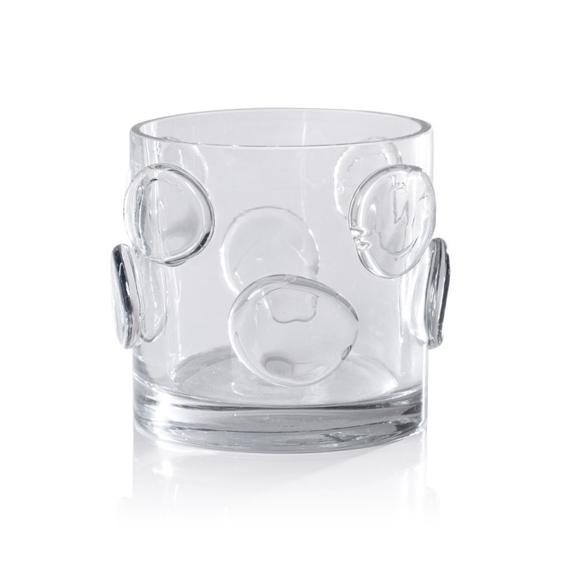 Porte-bougie en verre Perrin, H 6 po x l 6,75 po x P 6,75 po, Clair