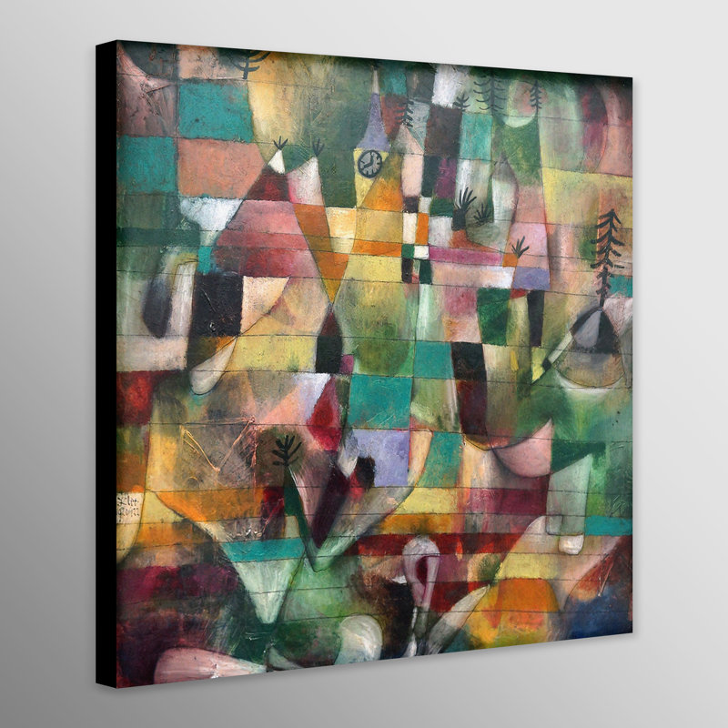 Landscape With The Yellow Church Tower by Paul Klee - Wrapped Canvas Print, 41cm H x 41cm W x 4cm D