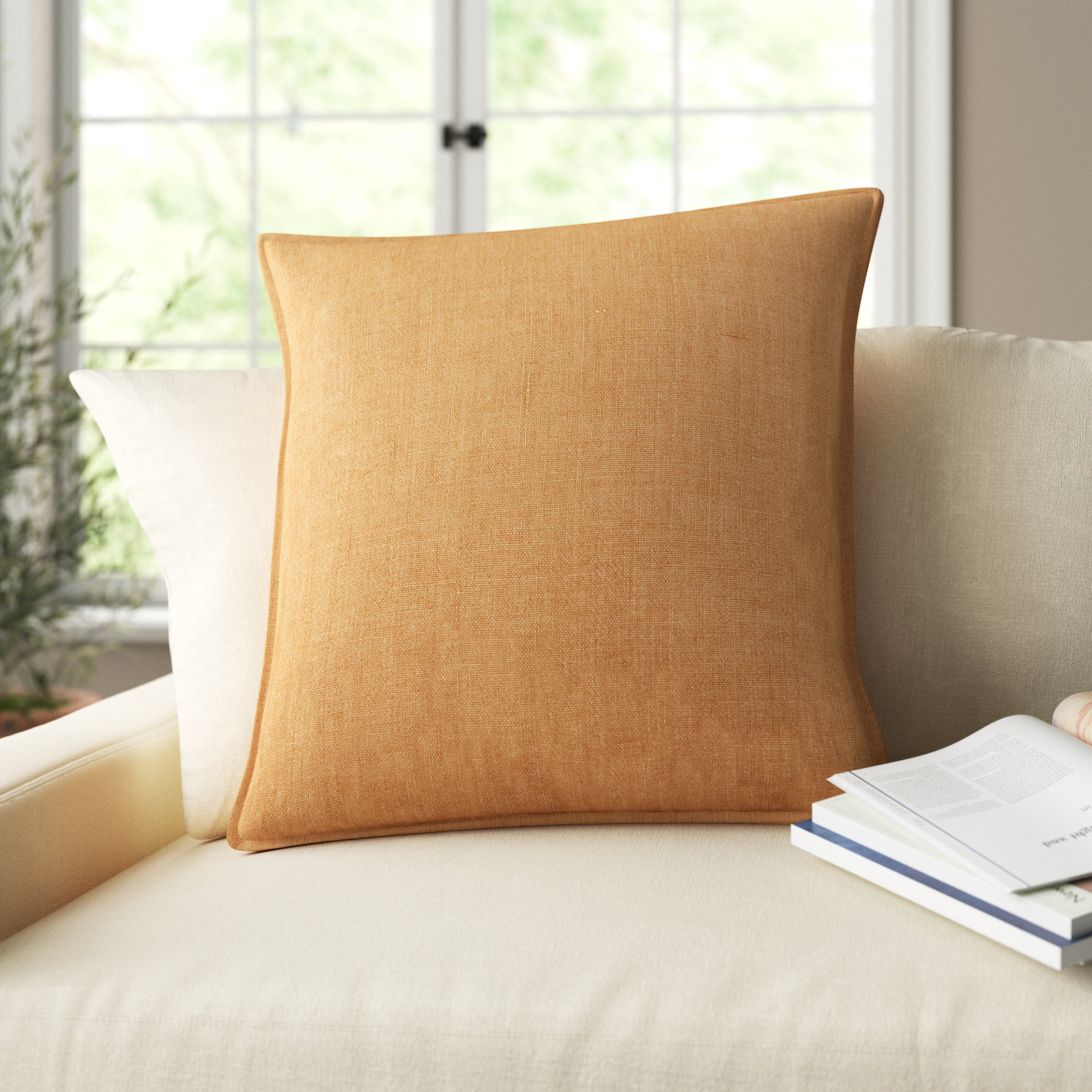Burbank Linen Pillow Cover, Blue, 20" x 20", Pillow Cover Only - No Insert