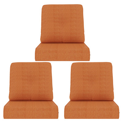 Outdoor 4-inch Deep Seat Cushion Set, Olefin Weather Resistant Fabric, Comfortable 28D High Density Foam Seat Cushion, 6 Colors