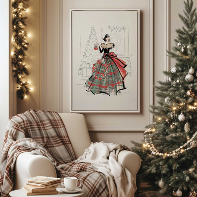 Festive Fashionista II, reproduction sur toile dans un cadre poli