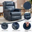 Fauteuil inclinable manuel bleu en similicuir pour le salon avec mécanisme de mouvement robuste, 8 nœuds vibrants et 3 modes de massage.