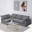 Chenille Fabric Upholstered Sofa, Oversized Comfy Cloud 3-Seater Sofa Couch, Double Plush Cushion For Living Room