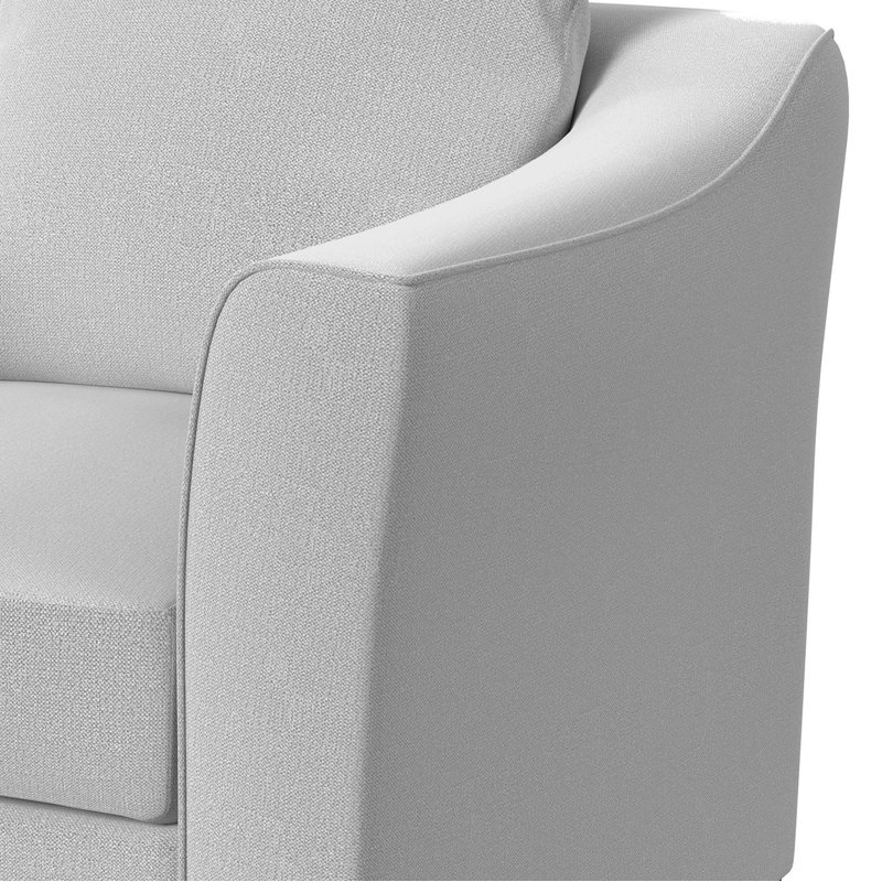 Fauteuil d'appoint à accoudoirs évasés gris Brume Chrissoula