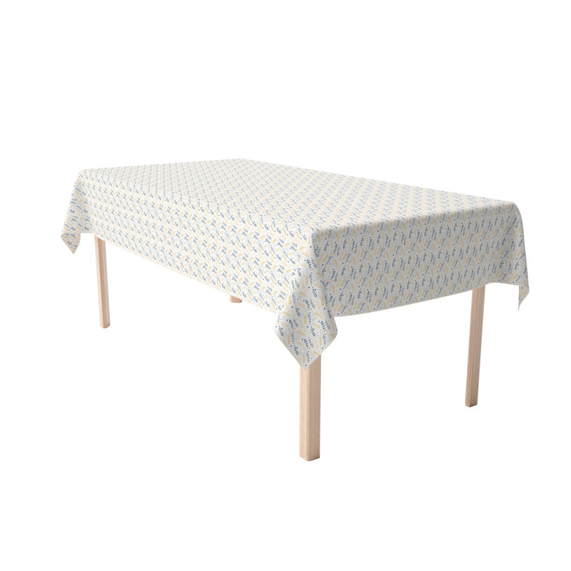 Rectangular Floral Cotton Twill Tablecloth