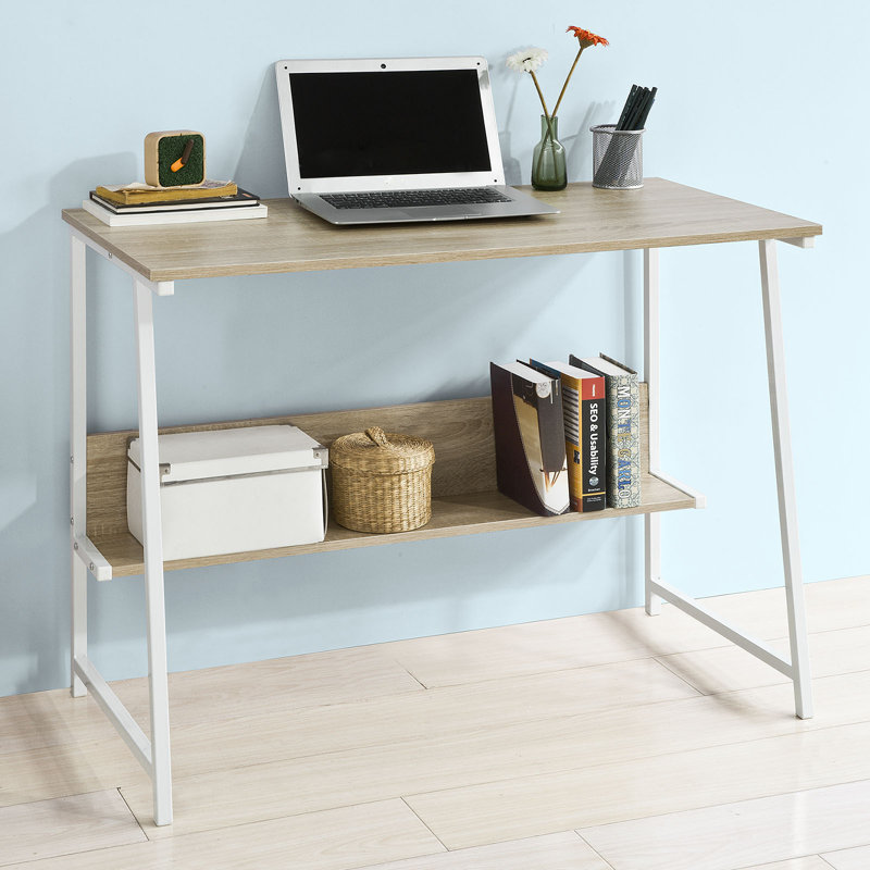 Casavant Writing Desk, White/Natural