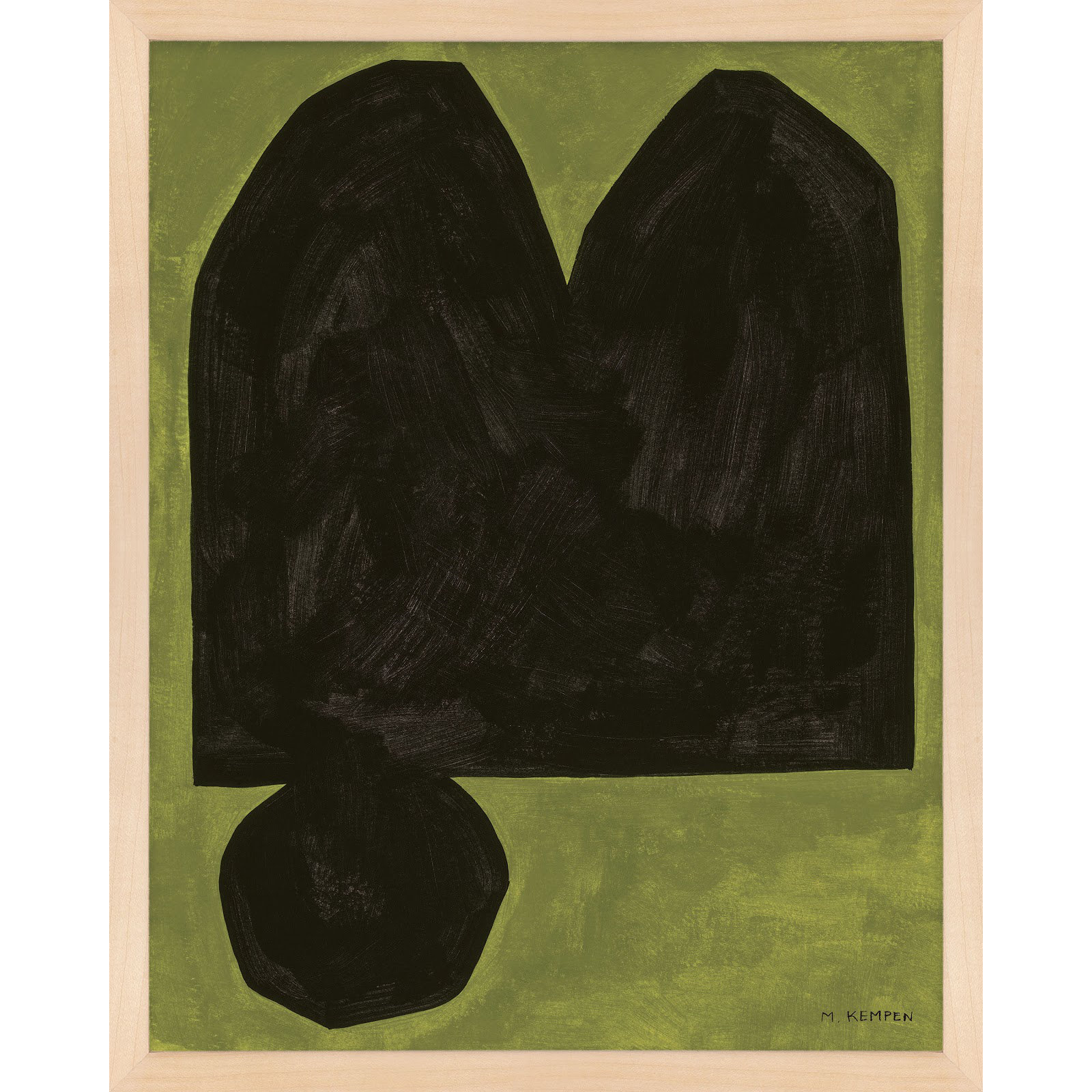 Lyndsey Module On Green 3 By Michael Kempen - Framed Wall Art, 20" H x 16" W x 1.25" D, Yellow