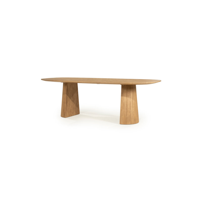 Lune Oval Solid Wood Dining Table, Natural, 30"H x 94"L x 41"W