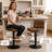 Double-Layer Upholstered Swivel Adjustable Height Bar Stool (Set of 3)-2069916370-2069916367