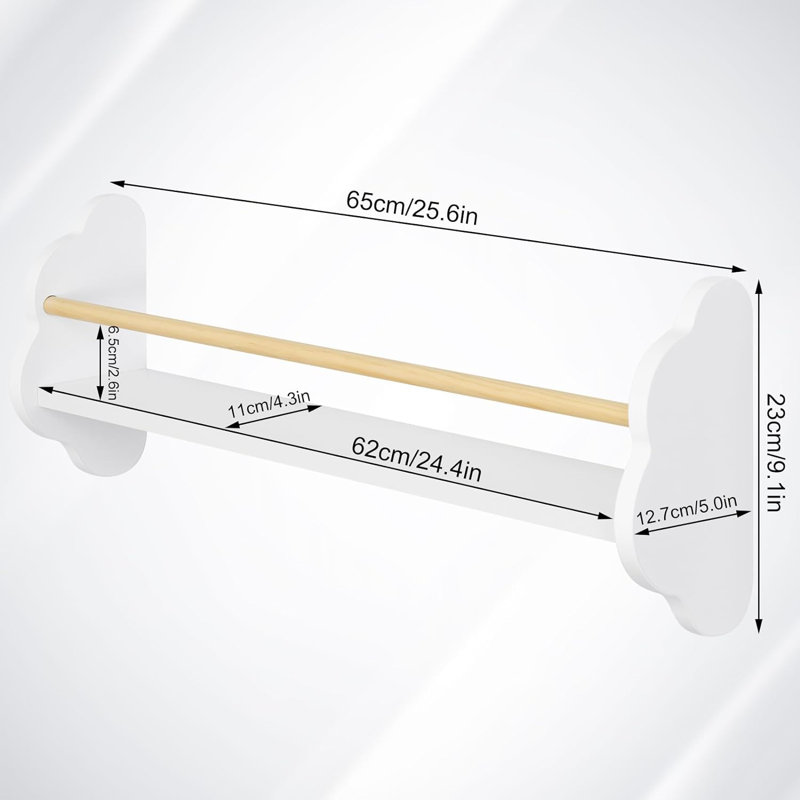 Elysburg 3 Piece Floating Shelf, 23cm H x 65cm W x 12.7cm D