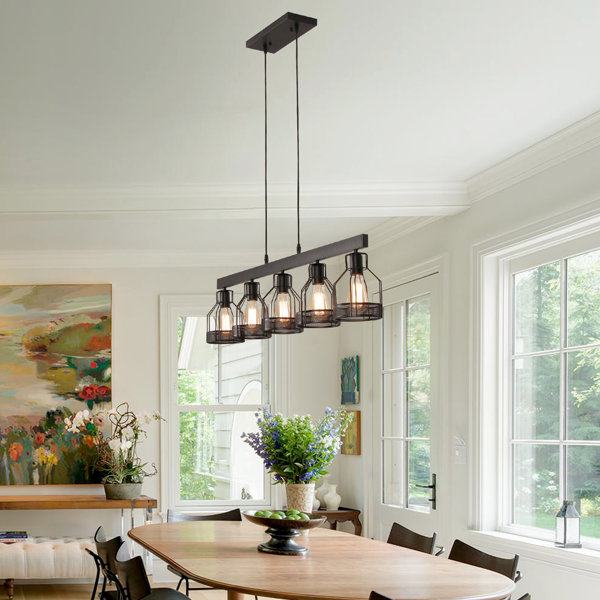 4-Light Linear Chandelier In Matte Black, Savoy House Meridian