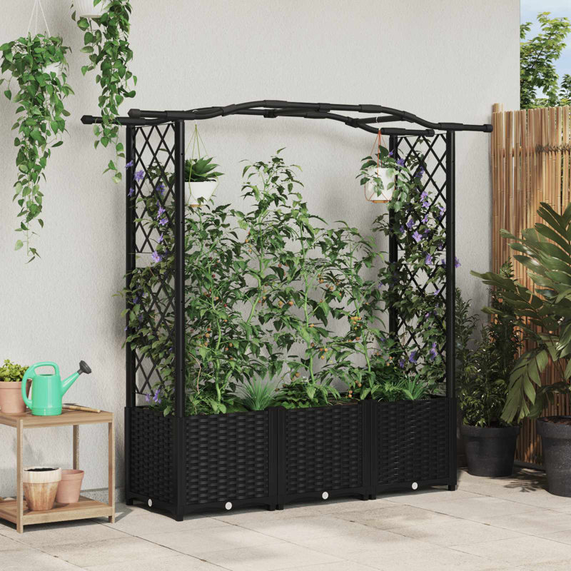 Raised Garden Bed, 142cm H x 164cm W x 40cm D, Black