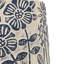 S / 2 pots à sable et ciment gris avec motif floral bleu