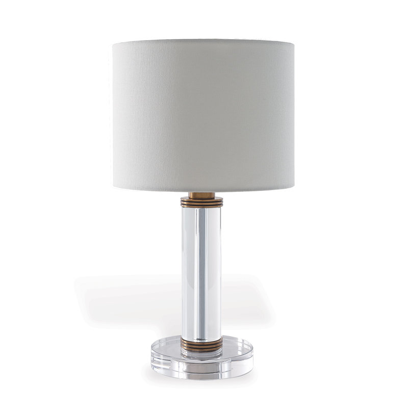 Billy Crystal Mini Lamp, Light Beige, Clear/Brass