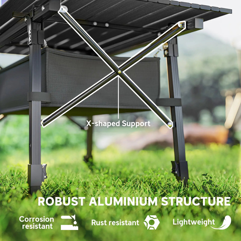 Table de camping portative pour pique-nique en plein air, petite table pliante en aluminium avec sac de rangement, sac de transport