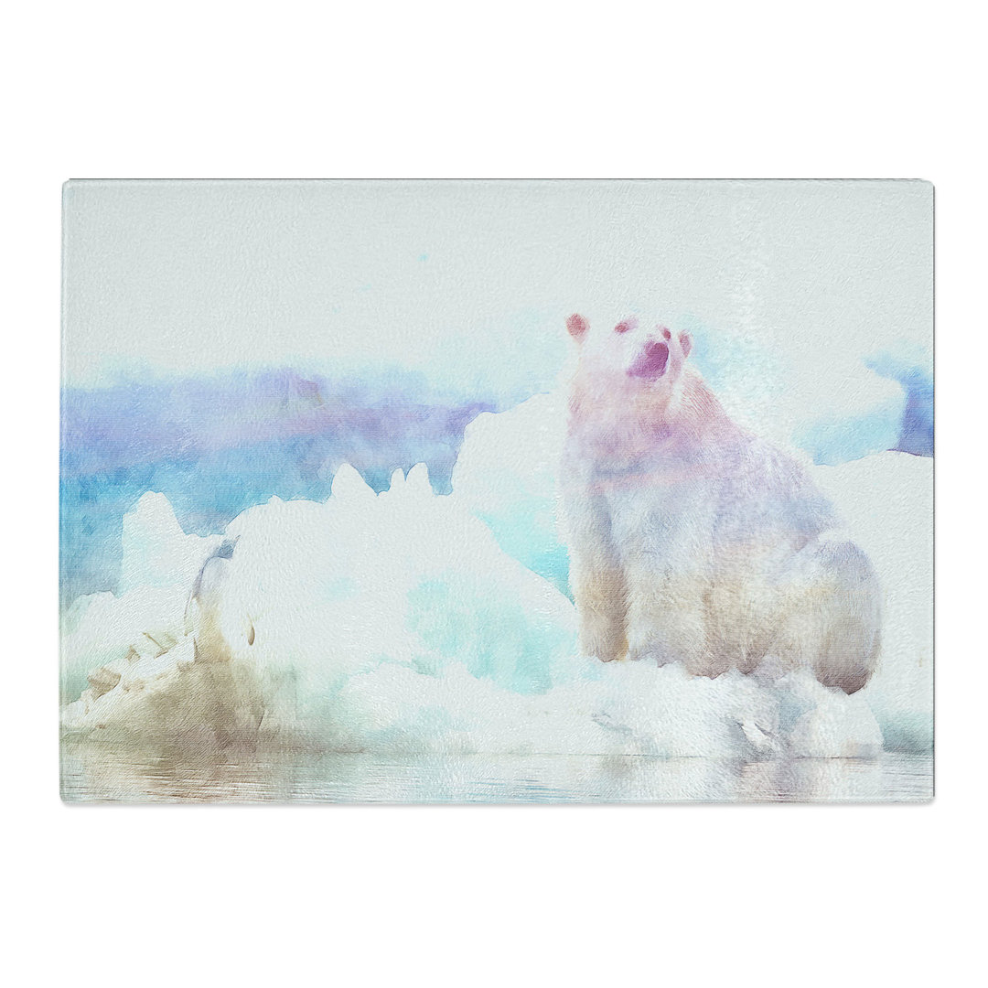 Tempered Glass Penguin & Polar Bear Chopping Board