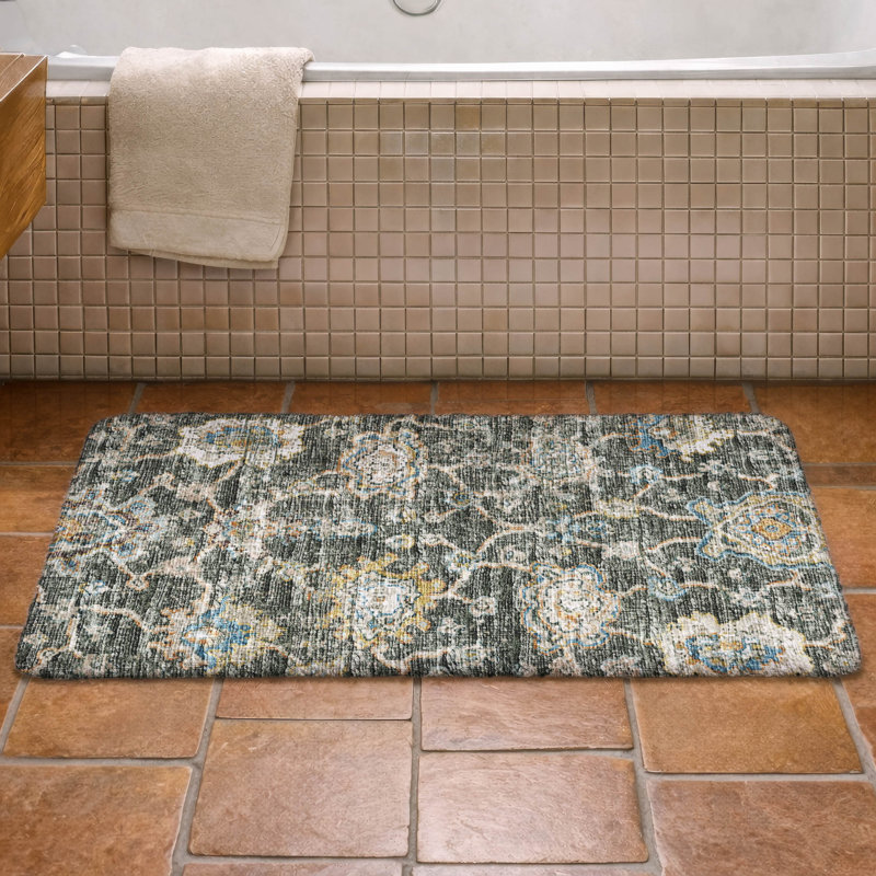 Premium Machine Washable Dream Shag ADS96 Ornate Rug, 1'8" x 2'6", Forest
