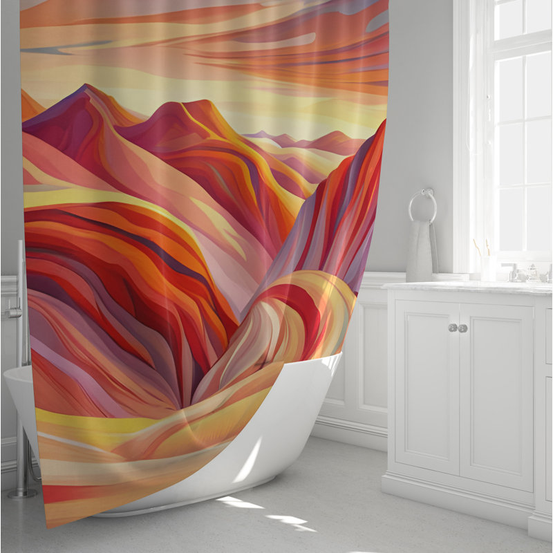 Abstract Shower Curtain, 83" H x 70" W