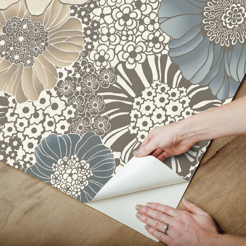 Papier peint adhésif Anemones, Noir