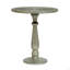 Table ajustée en bois et métal blanc