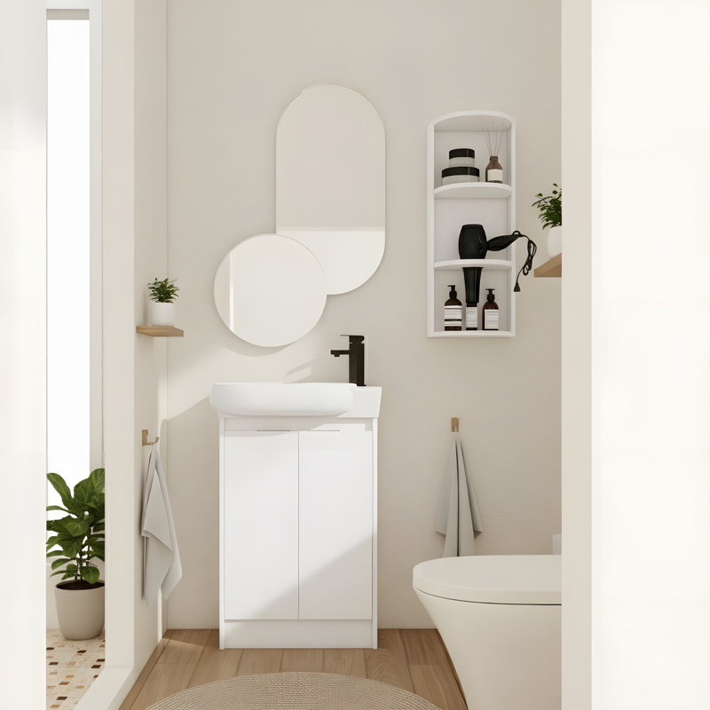 Meuble-lavabo sur pied 23 po, Blanc brillant