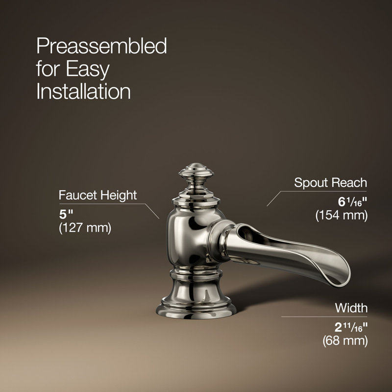 Artifacts® Flume Widespread Bathroom Faucet, Vibrant Polished Nickel