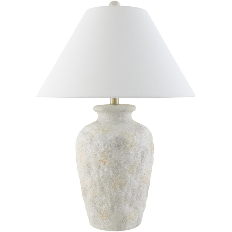 Lampe de table Robertsville, Céramique, Gris, H 25,5 po x l 18 po x P 18 po