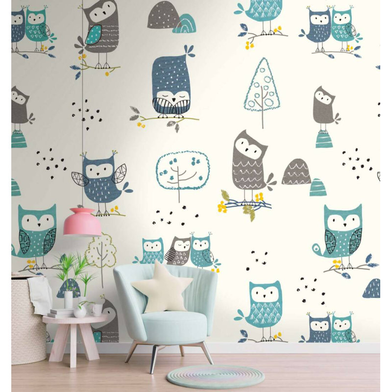 Concord Wallcoverings Kids Wall Mural Wallpaper Owl Tree, 3 Part 391901