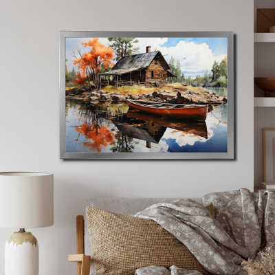 " Brown Lakehouse Reflections Of Solitude I "