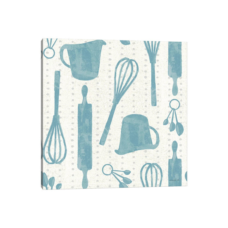 Kitchen Floursack Pattern VIB by Danhui Nai - Wrapped Canvas Gallery-Wrapped Canvas Giclée, 30.48 cm H x 30.48 cm W