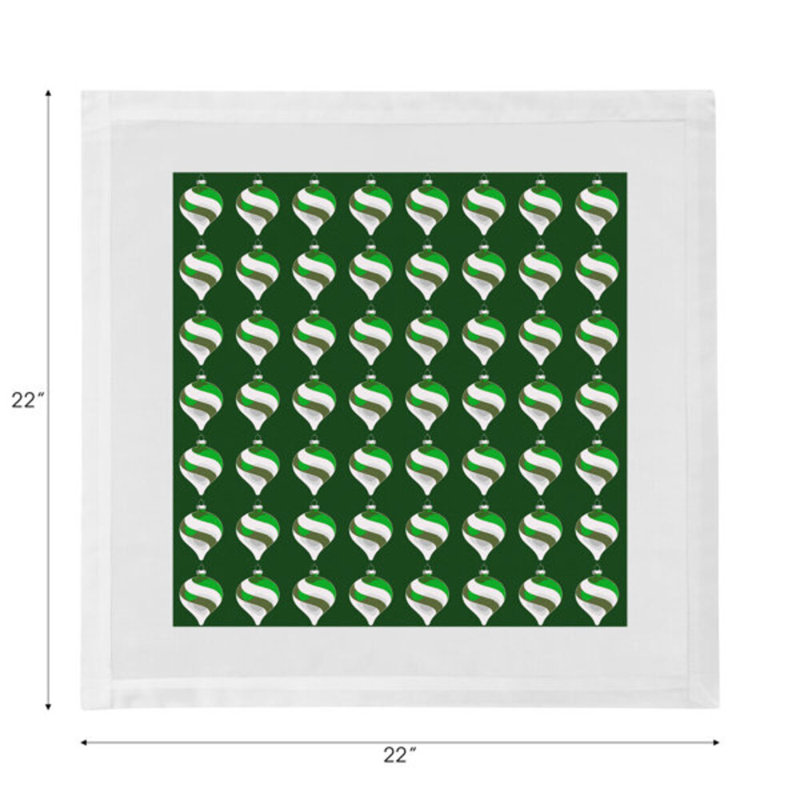 Cotton Blend Square Napkins, Green