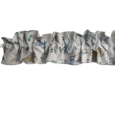 Puppies Print Sleeve Topper Window Valance