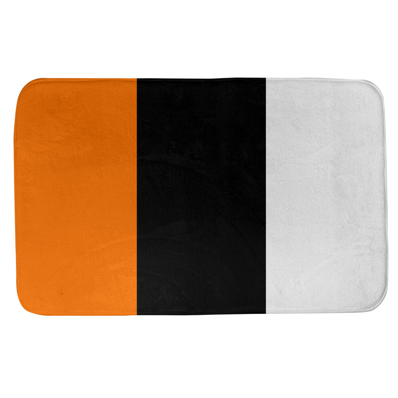 Memory Foam Non-Slip Bath Rug, 17" W x 24" L, Orange/Black, Oklahoma 