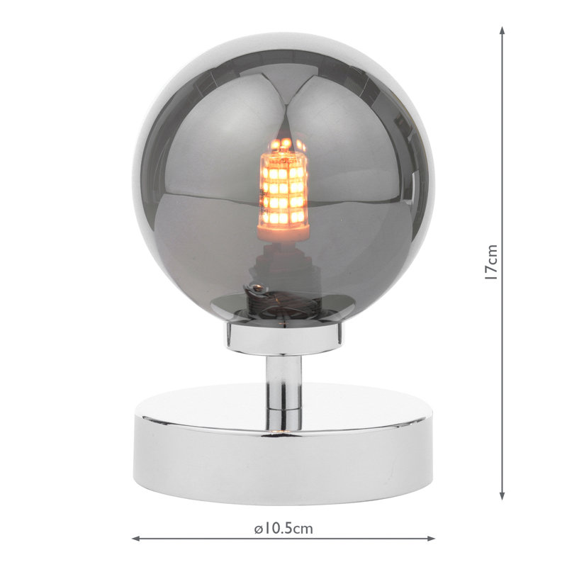 Metal Table Lamp Lamp, 17 cm H x 10.5 cm W x 10.5 cm D, Chrome