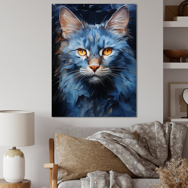 " Cat Blue Eye Reflection III ", 32" H x 16" W x 1" D, Wrapped Canvas
