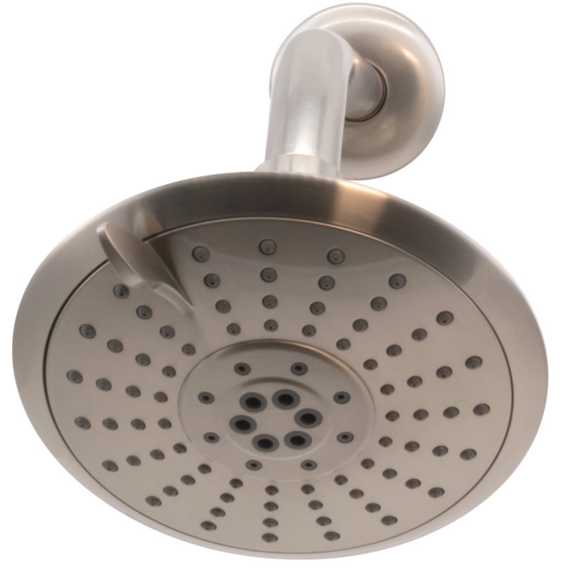 Pomme de douche à jet réglable 5 fonctions 5 po avec bras mural 10 po, Nickel satiné