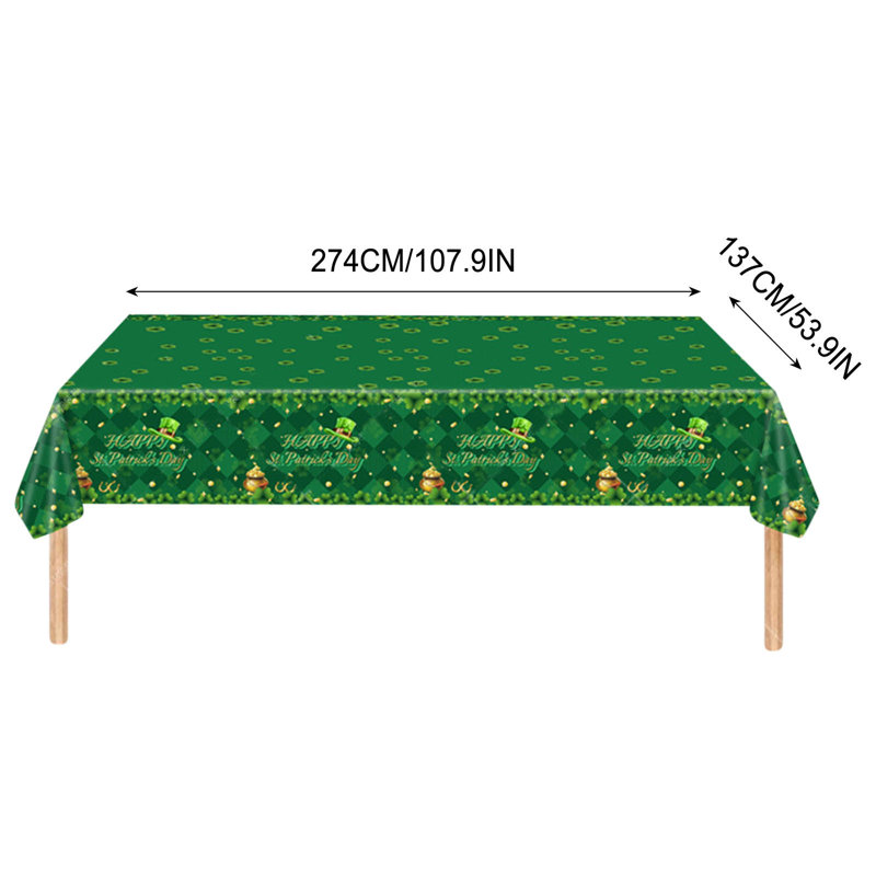 Nappe jetable à carreaux vert St. Patrick's Day