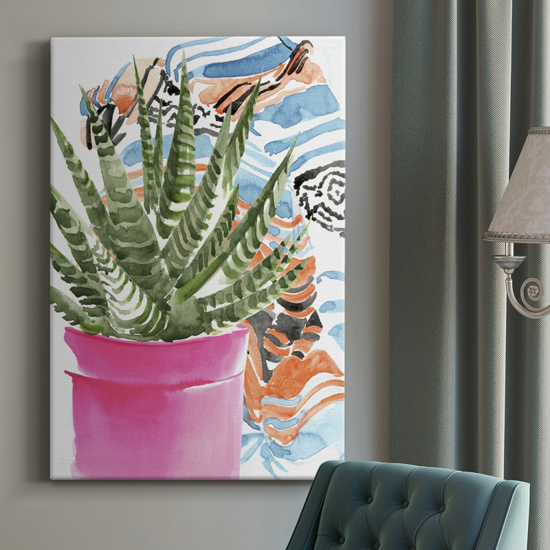 " Zebra Succulent II ", 18" H x 12" W x 1" D
