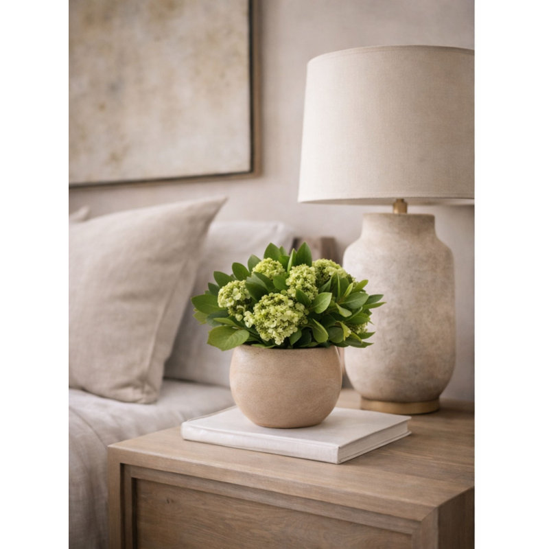 Faux Greenery Arrangement in Gold Vase