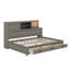 Lit de jour double en bois avec 3 tiroirs de rangement, tablette souple supérieure, tablette et ports USB-1807610995
