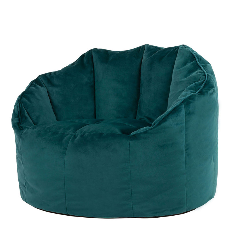 Sirena Velvet Bean Bag Chair, Teal Green