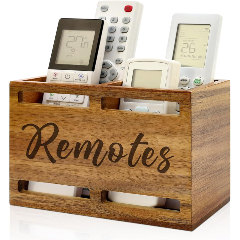 Support de télécommande pour télé en bois d'acacia