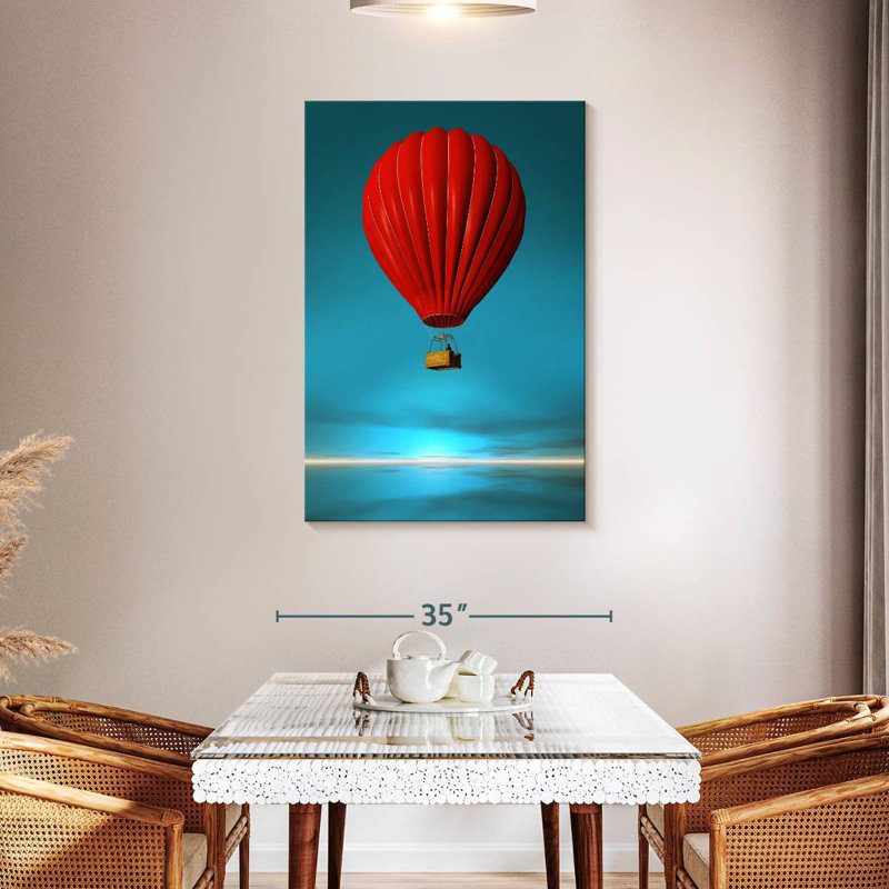 Montgolfière rouge Mehar, H 45 po x l 30 po