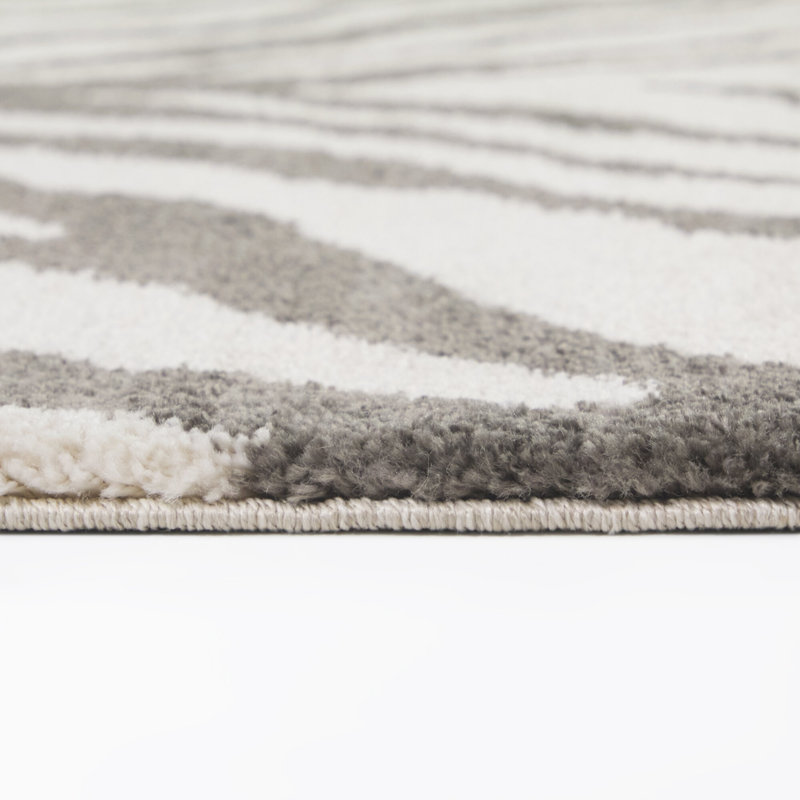 Amoroso Charcoal Global Glam Animal Print Area Rug, Rectangle 5'3" x 7'