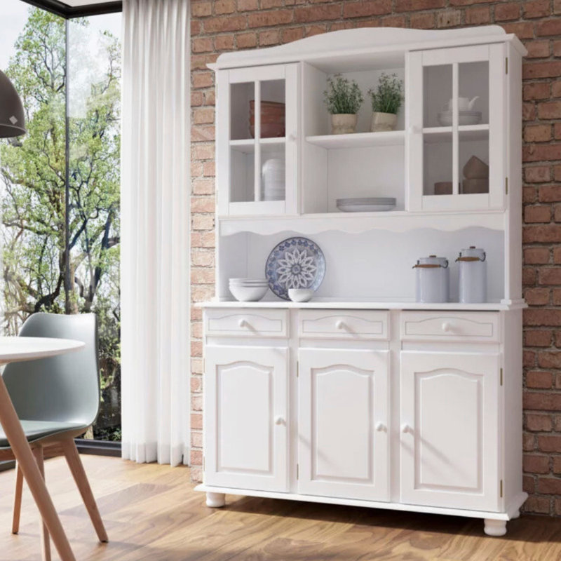 Display Cabinet Valencia - Solid Wood, White