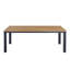 Morones Rectangular Dining Table in Solid Reclaimed Teak with Black Rounded Edge Aluminum Legs-1907701655