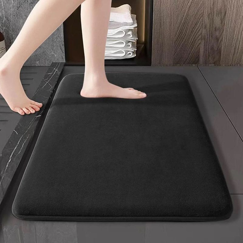 Tapis de bain antidérapant pour salle de bain, Noir