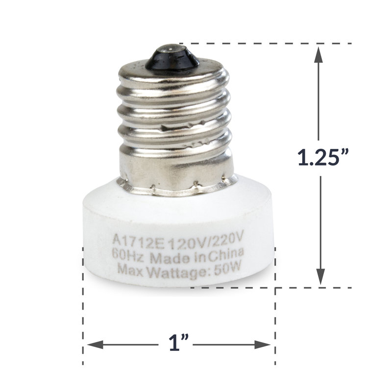 Intermediate to Candelabra Light Bulb Socket Adapter