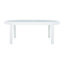 Table basse moderne d'extérieur ovale avec plateau en verre trempé, structure en aluminium blanc, table de patio résistante aux intempéries pour la cour, la terrasse et le bord de la piscine